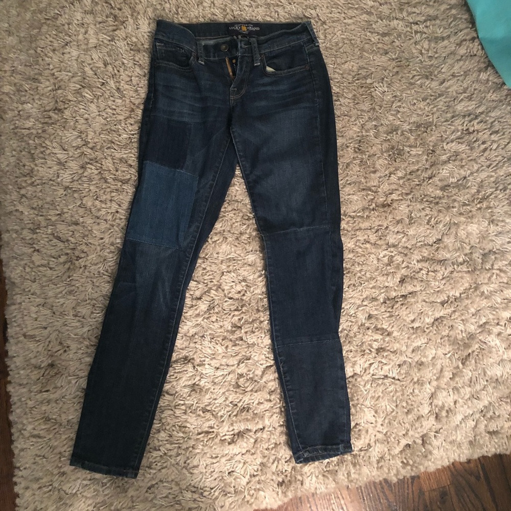 Lucky Brand Charlie Skinny patch jeans